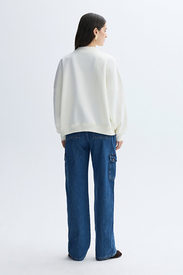 BİSİKLET YAKA OVERSIZE SWEATSHIRT - 2