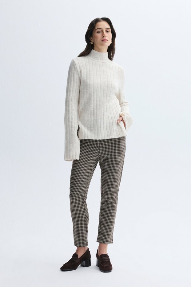 Women's Brown Plaid Skinny Pants
