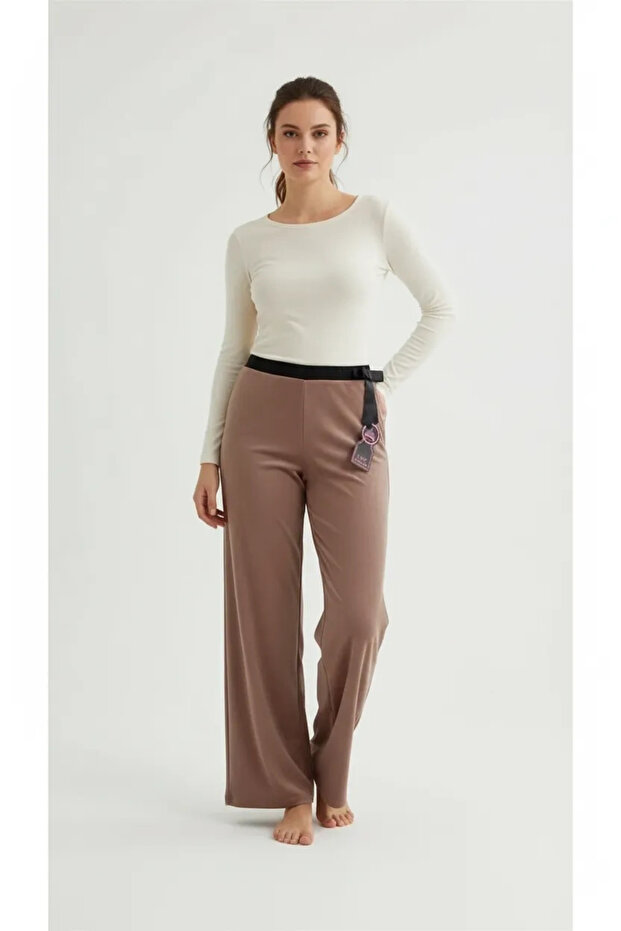 Women's Velvet Pipe Leg Comfortable Cut Sleepwear Bottom