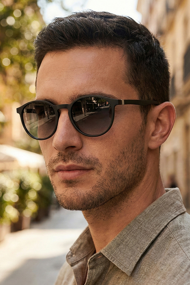 Matte Black Unisex Sunglasses with Polarized Lenses with Uv400 Protection 1360 C0101M