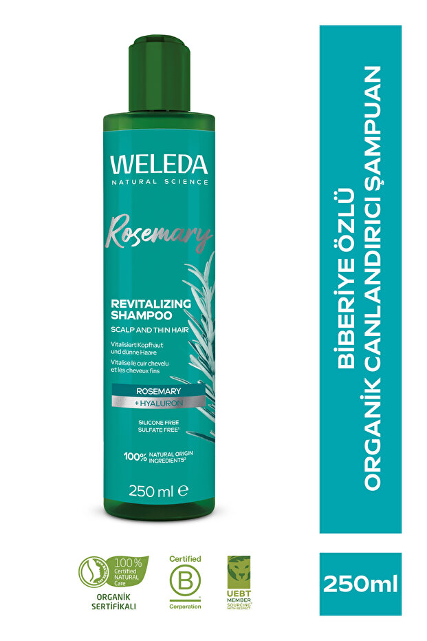 Organic Revitalizing Hair Care Shampoo with Rosemary Extract 250ml