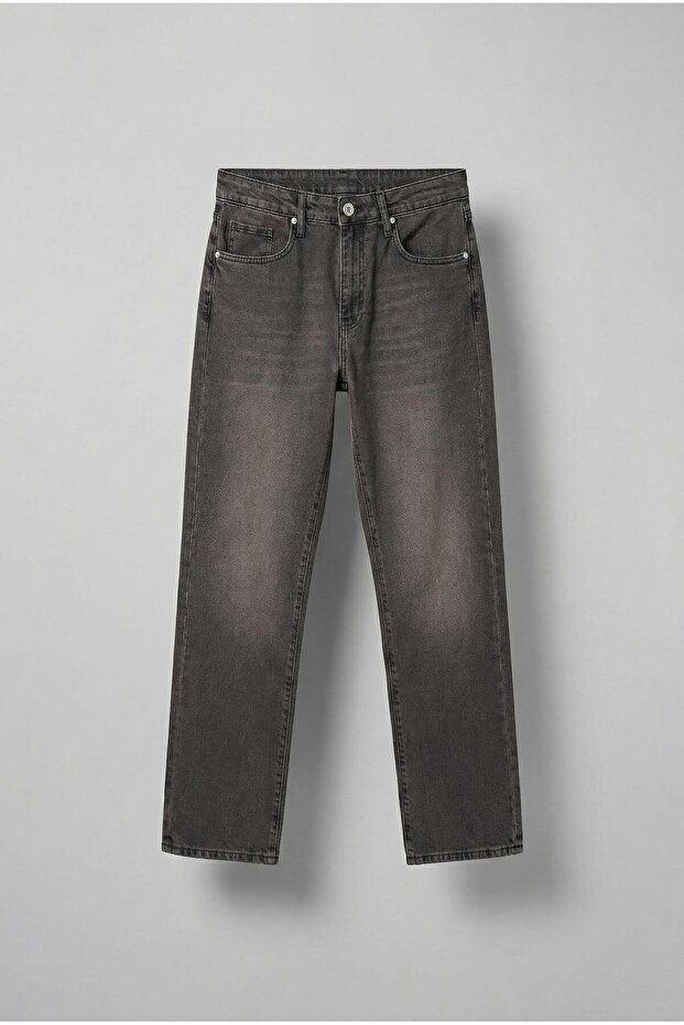 Men's Washable Baggy Fit Jean Pants Brown