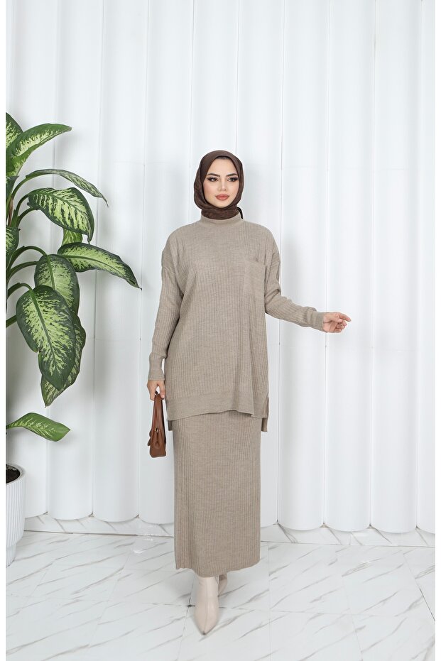 Pocket Detail Selvim Kit Skirt Suit