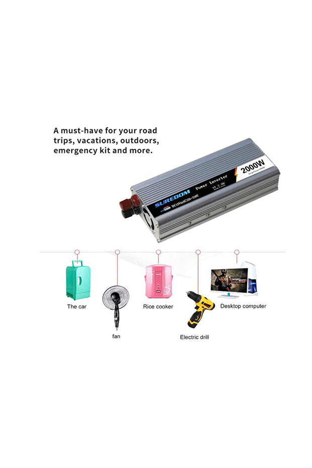 Invertor 12v 220v 2000w Convertor Auto - 5