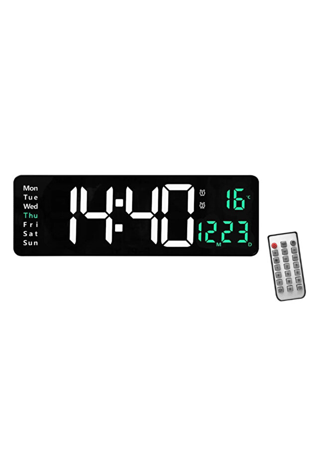 Digital Wall Clock RD AL6626 GREEN display Thermometer Calendar Timer Function - 1