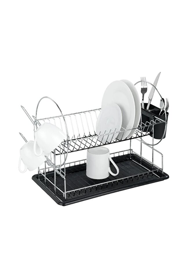 Stacked dish rack with drip tray - 2