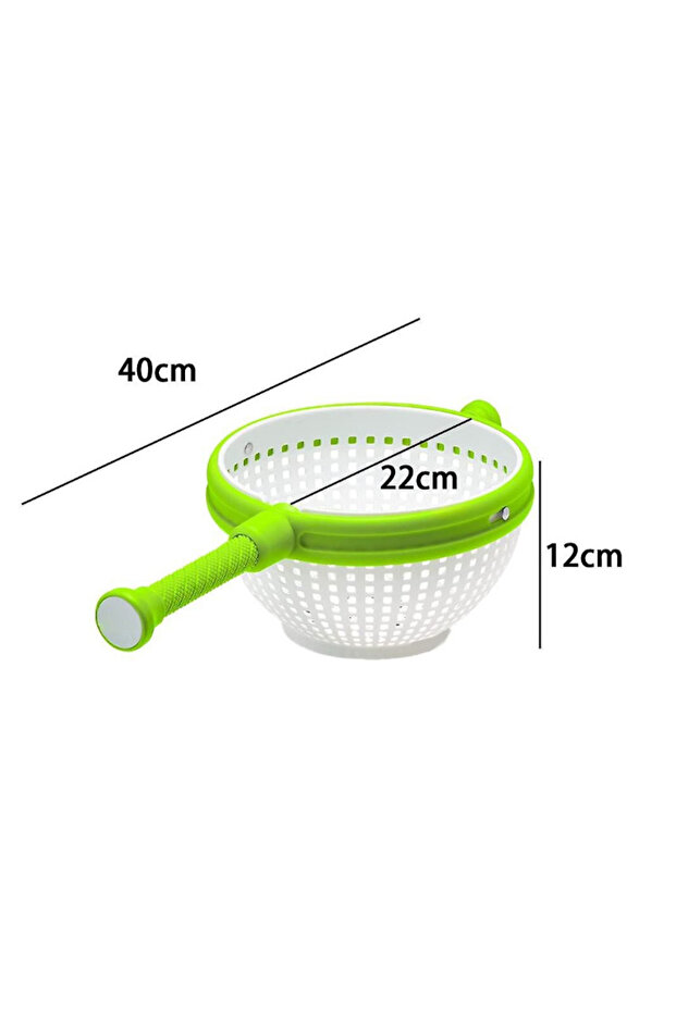 Multifunctional rotating colander with green handle - 6