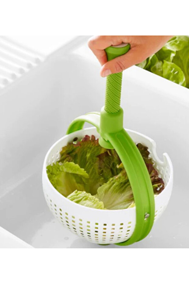 Multifunctional rotating colander with green handle - 3