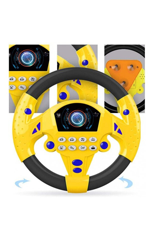 Interactive steering wheel with lights and sounds Learning Simulate Driver yellow - 4