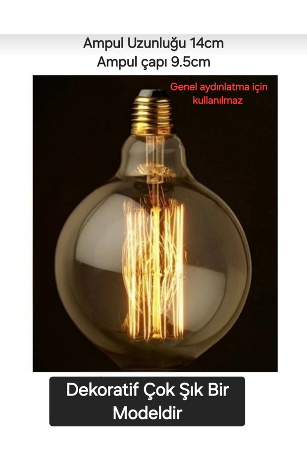 Rustik Ampül G95 Flemanli Model 40w Dekortatif Ampul Dış Mekana Uygun - 1