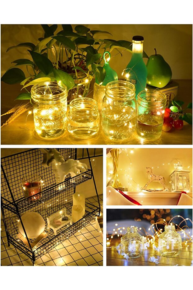 سلسلة أضواء نحاسية مرصعة بالنجوم، مناسبة للحفلات - 1