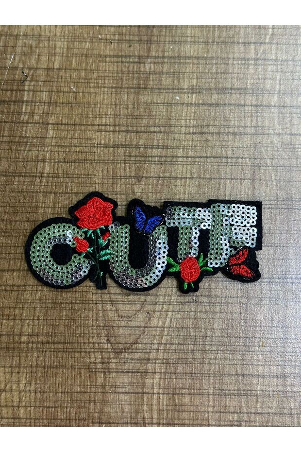 11X4 cm Iron-On Red Rose Cute Lettering Embroidery Sewing Accessory