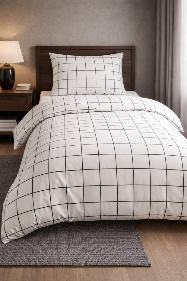 Single Size Fitted Sheet Duvet Cover Set |   Cotton