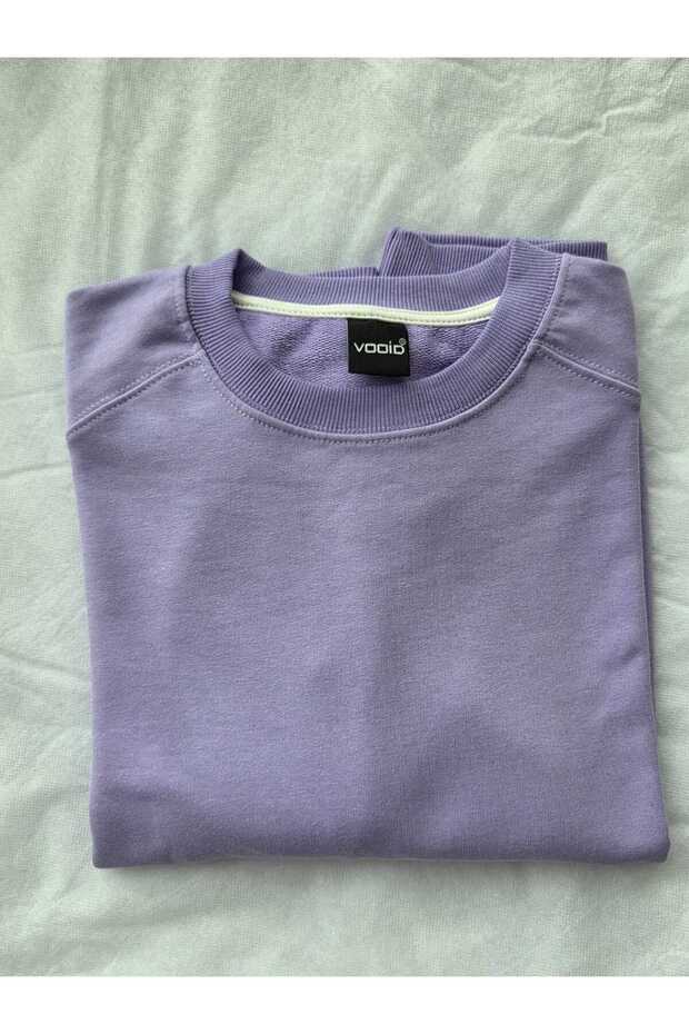 Oversize Basic Sweatshirt 3 İp Şardonsuz - 2