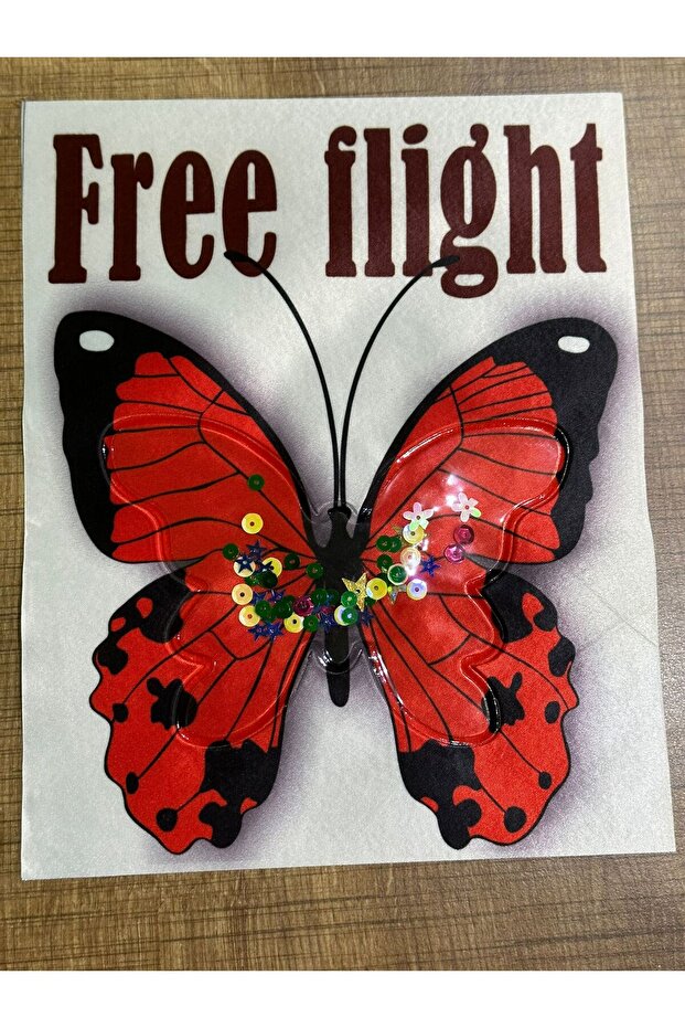 24X19 cm Sequined Butterfly Embroidery