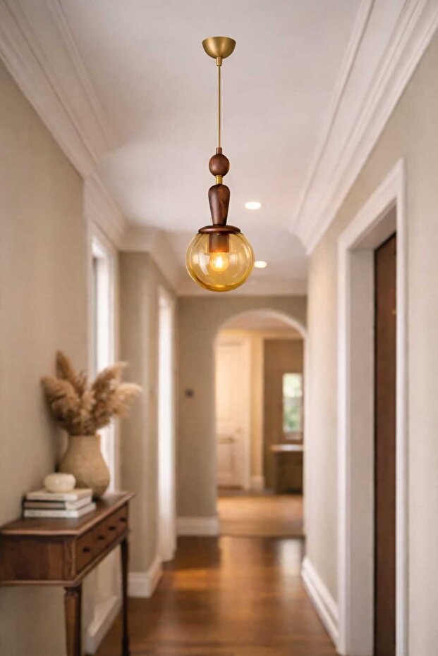 Ahşap avize Hazal tekli - 3