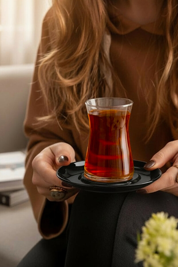 ROMANTİK ÇAY TABAĞI - 6 lı set - 7