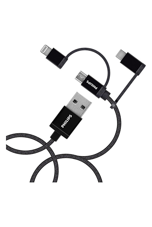 Dlc3106t 3in1 Micro Usb-lightining-type-c Şarj Ve Data Kablosu 2m Siyah - 3