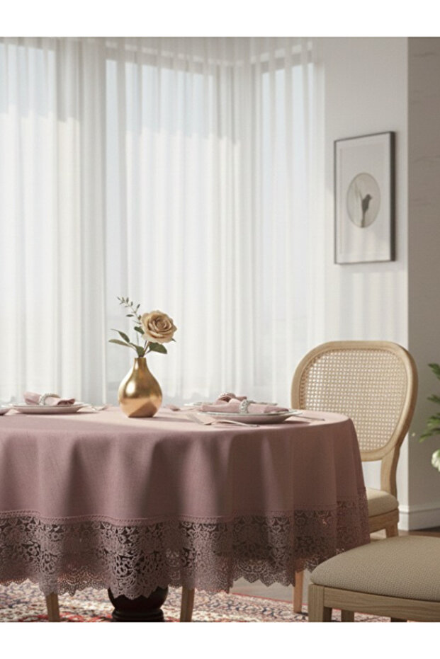 Accacia Lacy Cotton Powder Tableware Set 6 Kş. 160Xyuvarlk 13 Pcs.-1318