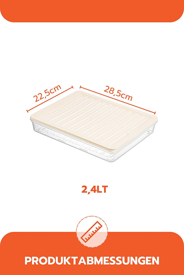 4DÍLNÁ 2400 ML CHLADNIČKA SKLADOVÁNÍ, FRESH BOX KRÉM - 5