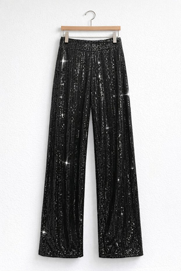 Siyah Payet Pantolon - 5