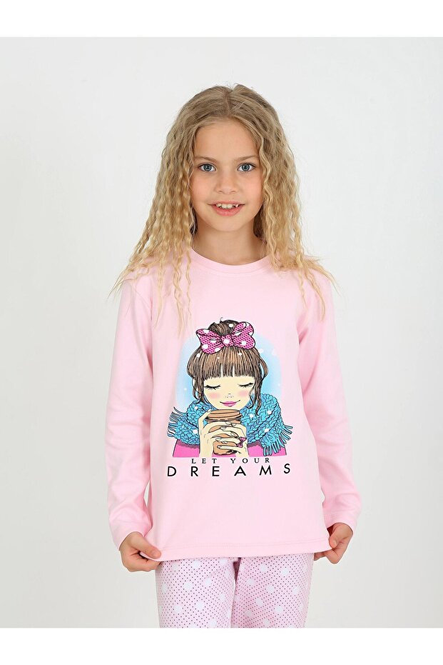 Girl's Long Sleeve 100% Cotton Pajama Set Let Your
