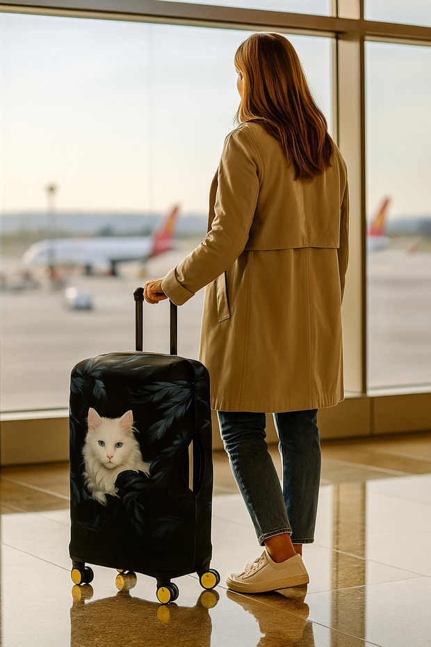My Saracye Luggage Cover Suitcase Protector (WHITE-CAT)