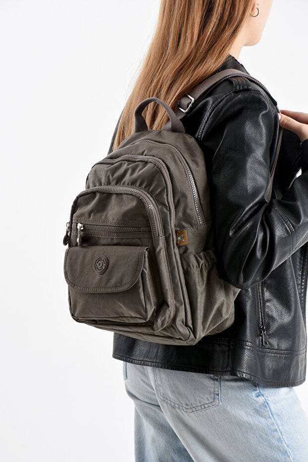 255 Crinkle Fabric Backpack Mink - 1