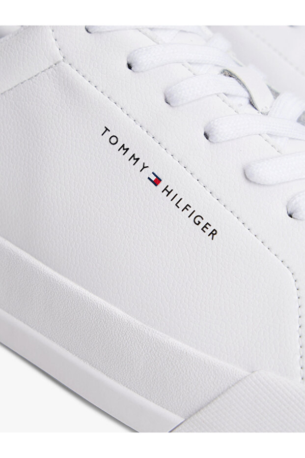 Tommy Jeans Męskie Białe Pebble Grain Court Sneaker - 5