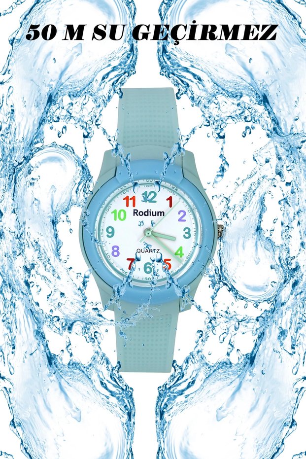 Children's Wristwatch Waterproof Rodium Analaog (8817)-(water green)
