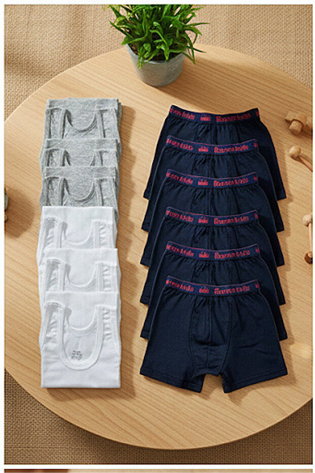 12 Pieces Boys' Athlete Boxer Set 6 Athlete 6 Boxers
