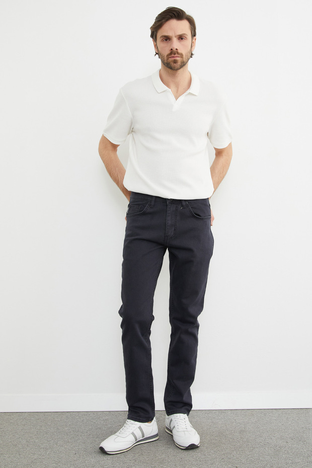 Düğmeli Regular Fit Jean - 4