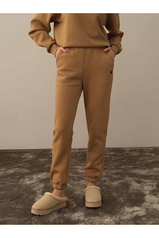 Kadın Camel Basic Sweat Pantolon - 1