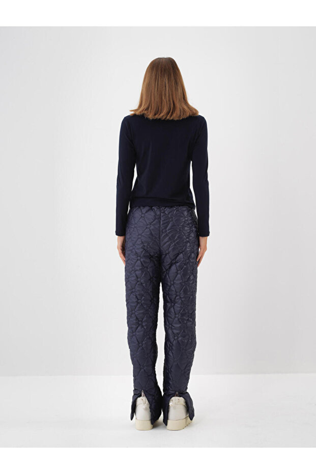 Kadın Lacivert Modal Pamuk Basic Tişört - 3