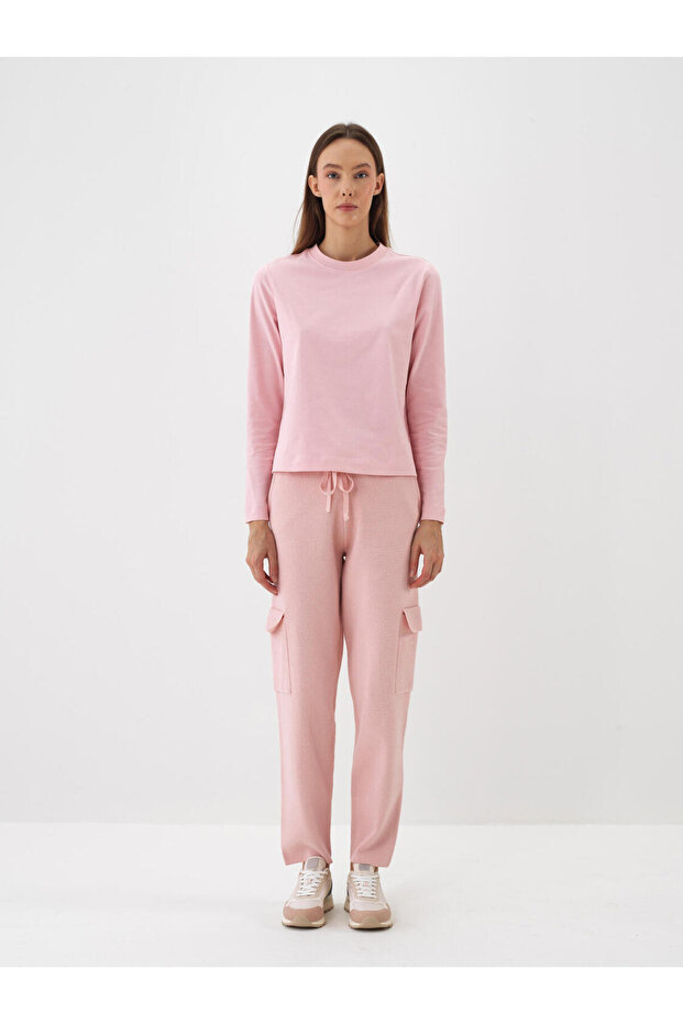 Kadın Pembe %100 Pamuk Basic Tişört - 2