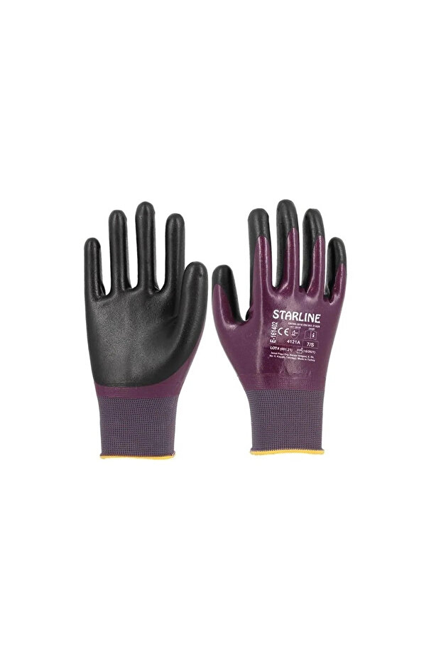 E-161402 Mor Nitril Eldiven No:9 - 1