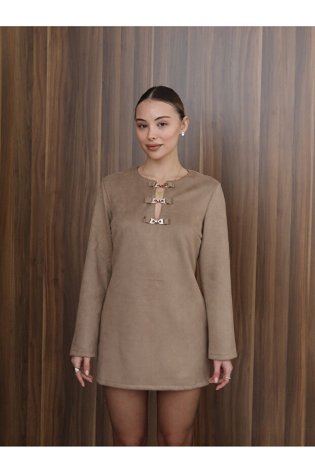 MİNİ SUNİ SÜET ELBİSE - 1