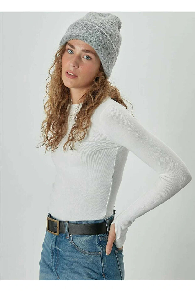 Knitwear Bodysuit with Finger Tape Ribs