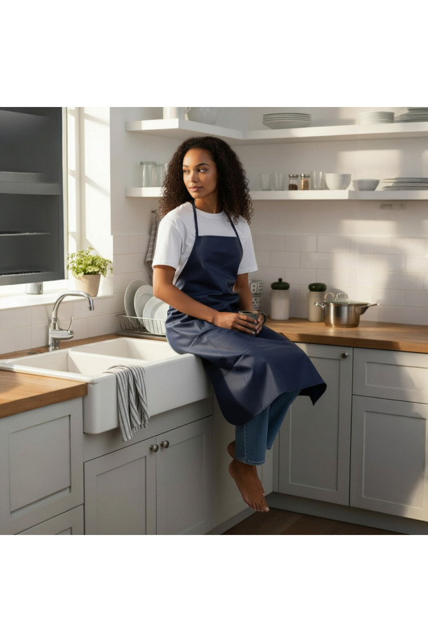 مريلة أطباق مقاومة للماء مع حزام