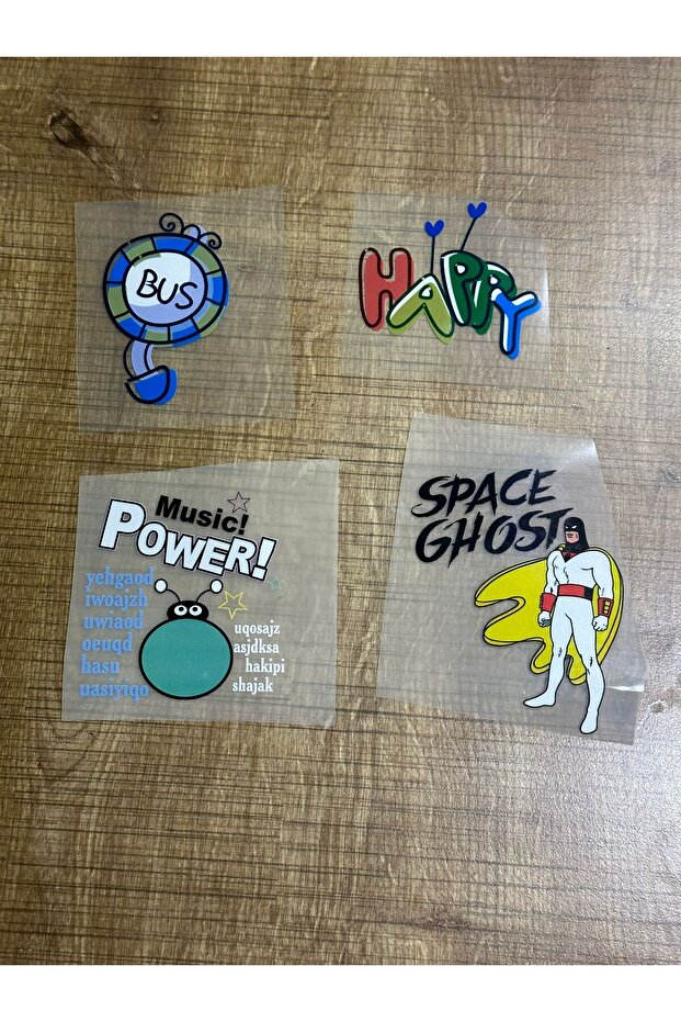 4 Pieces Iron-On Transfer Printing Embroidery Set 7X7 cm