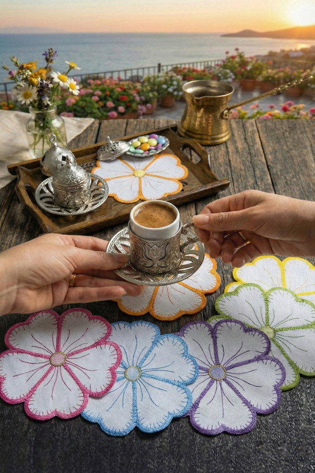 6-Piece YONCA BROWN Color Presentation Cocktail Napkin