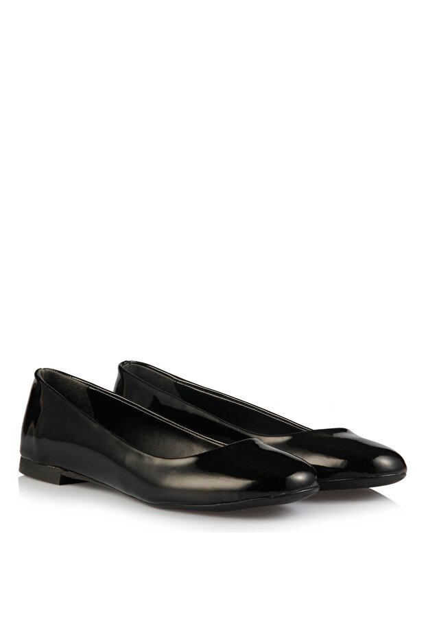 Size 41-42-43-44 Black Patent Leather Women's Ballerinas