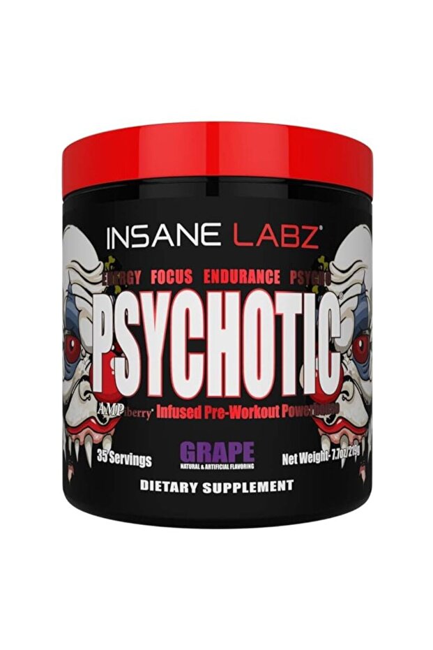 Psychotic, Grape, 35 Servings, Infused Pre workout powder, Improved Workout Performance