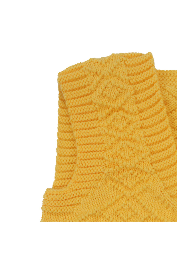 Triko Sarı Bebek Yelek - 4