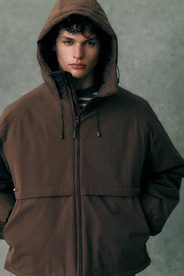 Dik yaka şişme mont - 5