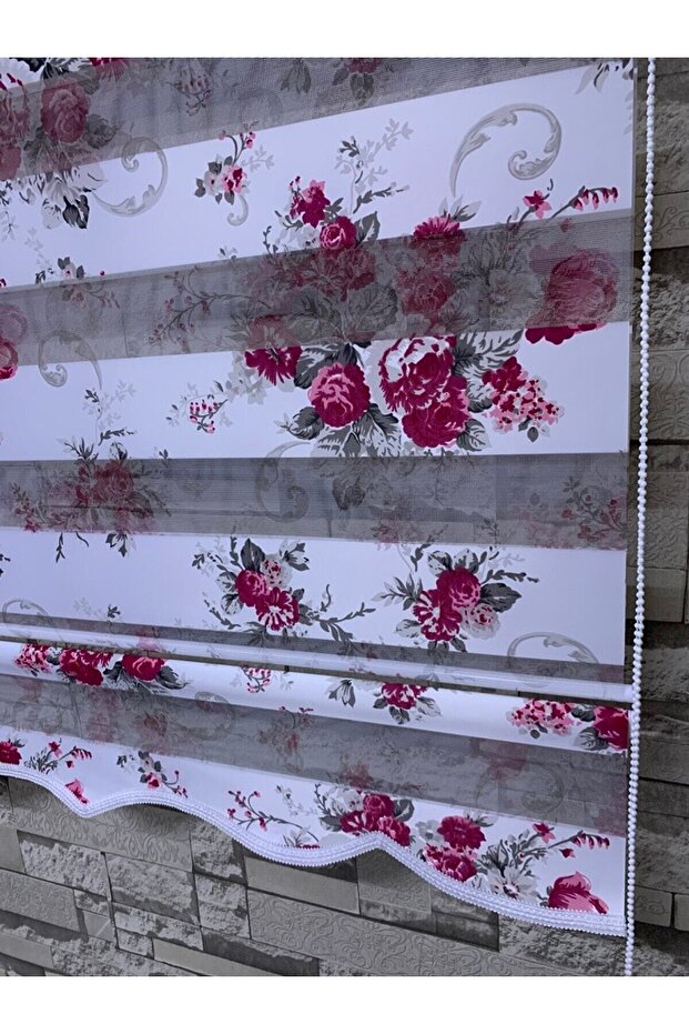 Çiçek Baskılı Zebra Perde Alüminyum Kasa(etekli) enxboy - 4