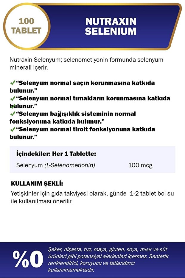 Selenium 100 mcg 100 Tablet 2 Adet - 2