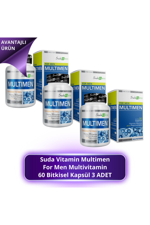 Vitamin Multimen For Men Multivitamin 60 Bitkisel Kapsül 3 ADET - 1