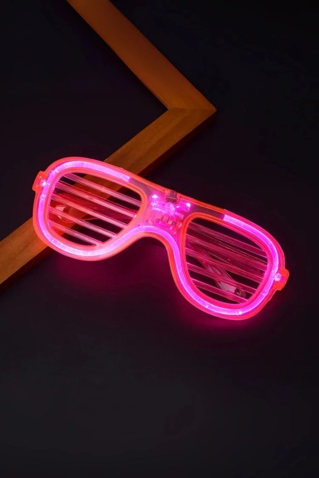 Led Light up Shutter Glasses 3 Modes Neon Strip Party Glasses Pink