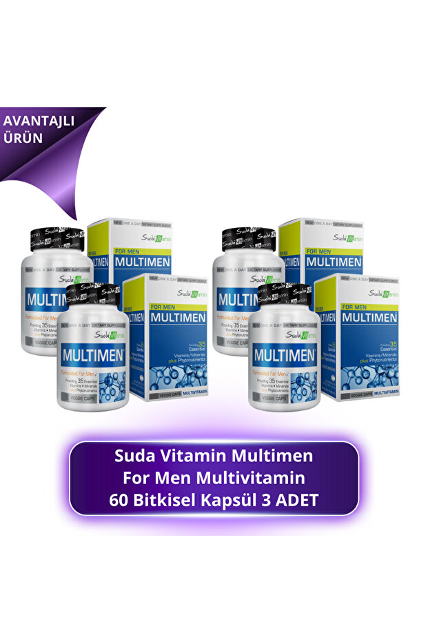 Vitamin Multimen For Men Multivitamin 60 Bitkisel Kapsül 4 ADET - 1